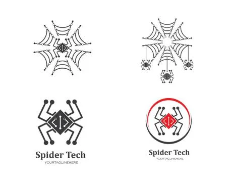 Spider technology logo vector icon illustration Stock Illustration