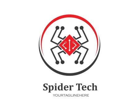 Spider technology logo vector icon illustration Stock Illustration