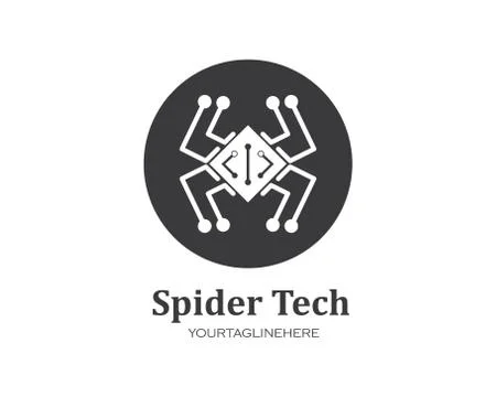 Spider technology logo vector icon illustration Stock Illustration