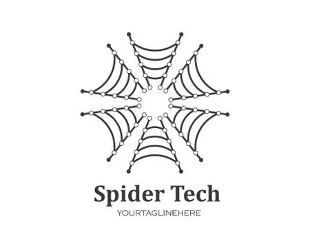 Spider technology logo vector icon illustration 스톡 일러스트