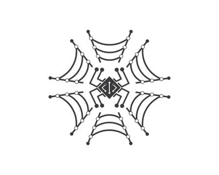 Spider technology logo vector icon illustration イラスト素材