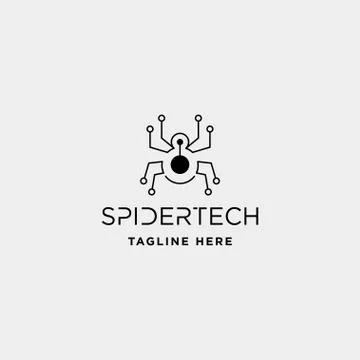 Spider technology logo vector internet network symbol icon Stock Illustration