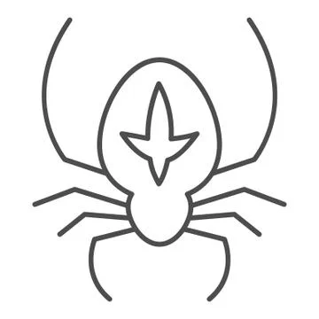 Spider thin line icon, halloween concept, arthropod animal that weaves web sign Stock Illustration