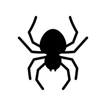 Spider vector icon. Black spider silhouette. Vector illustration Stock Illustration