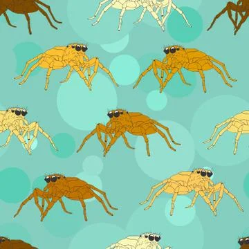 Spider vector seamless background. Stock Illustration