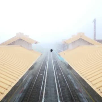 Spider waiting for train Stock Photos