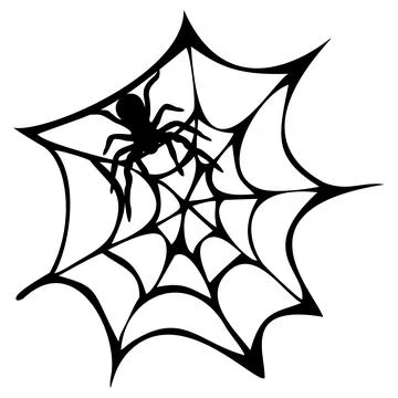 Spider weaves a web Stock Illustration