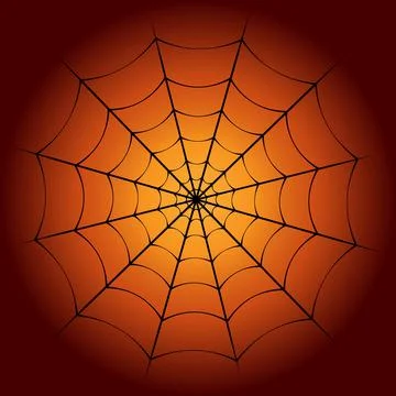 Spider web and dark orange gradient background Stock Illustration