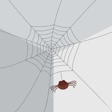 Spider web and a spider Stock Illustration