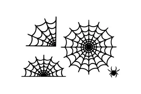 Spider Web and Spider. Vector icon. Stock Illustration