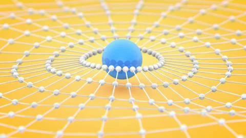 A spider web atom array illustration, 3D rendering Stock Illustration