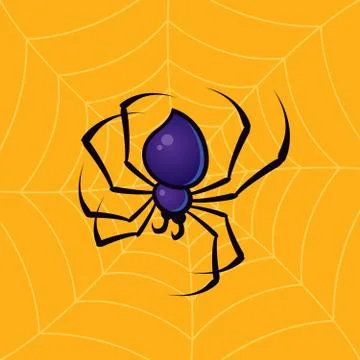 Spider with Web Background Stock Illustration