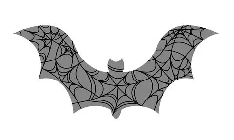 Spider web in bat shape. Icon design. Halloween concept. Stock Illustration