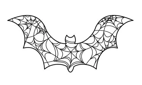 Spider web in bat shape. Icon design. Halloween concept. Stock Illustration