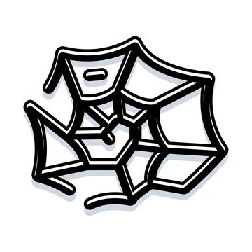 Spider web black and white line art trapping イラスト素材