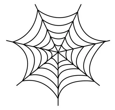 Spider web black isolated with white background. Free vector for print. Hallowee Illustrazione stock
