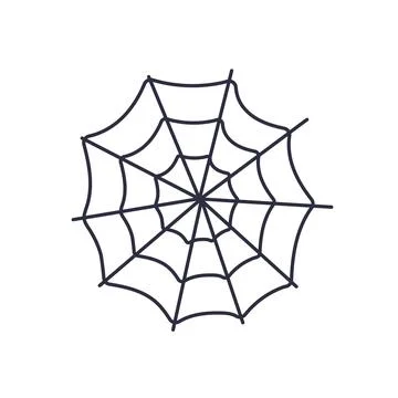Spider web black white background, isolated vector Stock Illustration