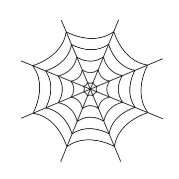 Spider web cobweb vector icon, Spiderweb border circle cartoon net clipart Stock Illustration