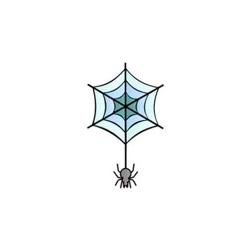Spider on the web color gradient vector icon Stock Illustration