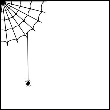 Spider web corner border vectors illustration for Halloween design Stock Illustration