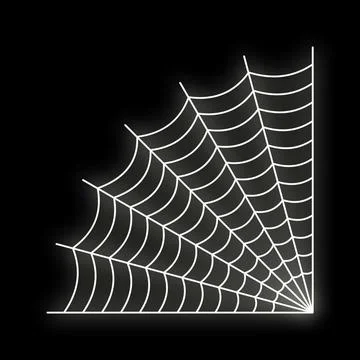 Spider web creating spooky corner decoration on black background Stock-Illustration