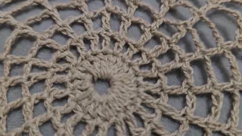Spider web crochet pattern for napkins and tablecloths. Handmade. Stock Footage 295515351