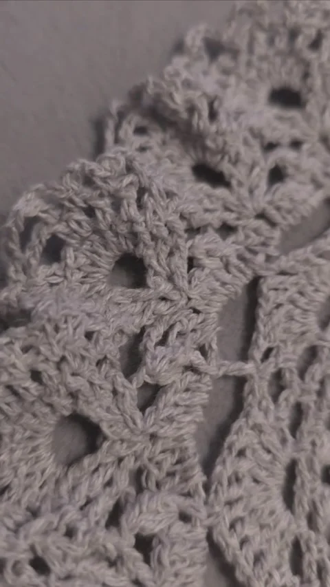 Spider web crochet pattern for napkins and tablecloths. Handmade. Cotton Stock Footage 306242924