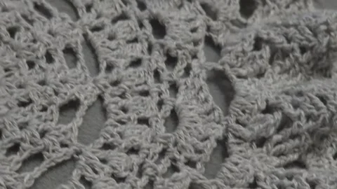 Spider web crochet pattern for napkins and tablecloths. Handmade. Cotton Stock Footage 306242990