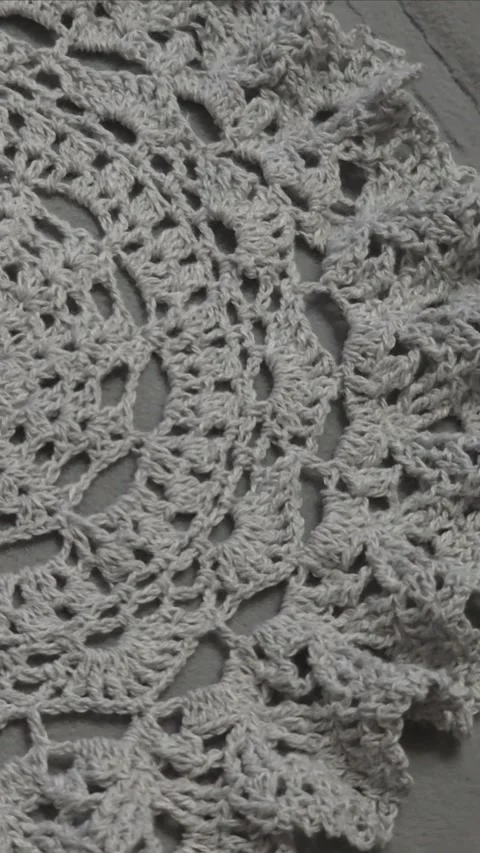 Spider web crochet pattern for napkins and tablecloths. Handmade. Cotton Stock Footage 306243010