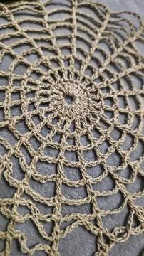 Spider web crochet pattern for napkins and tablecloths. Handmade. Cotton 스톡 사진