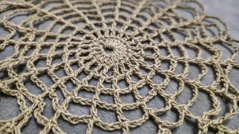 Spider web crochet pattern for napkins and tablecloths. Handmade. Cotton 스톡 사진