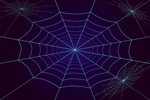 Spider web on dark background. Stock Illustration