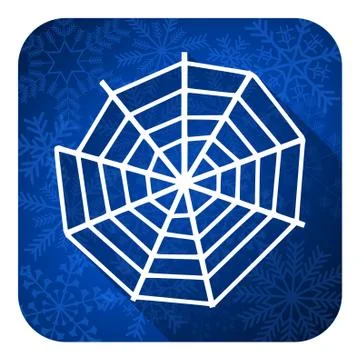Spider web flat icon, christmas button. Stock Illustration