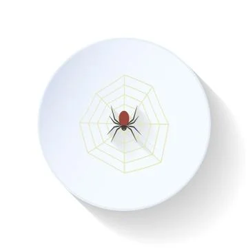 Spider on the web flat icon Stock Illustration