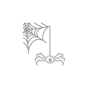 Spider web. flat vector icon Stock Illustration
