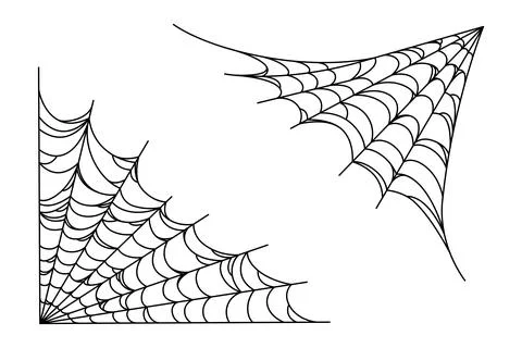 Spider web frame for Halloween designs. Spiderweb corners isolated in white Illustrazione stock