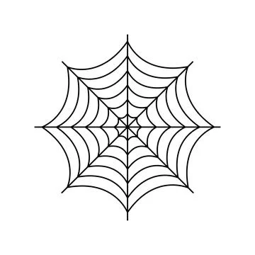 Spider web. Halloween hand drawn cobweb. Stock Illustration