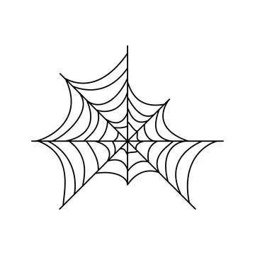 Spider web. Halloween hand drawn cobweb. Stock Illustration