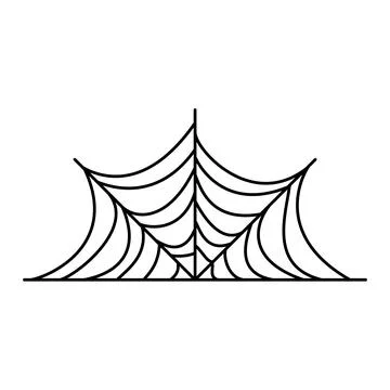 Spider web. Halloween hand drawn cobweb. Stock Illustration