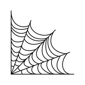 Spider web. Halloween hand drawn cobweb. Stock Illustration