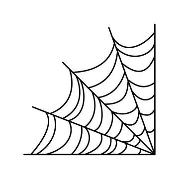 Spider web. Halloween hand drawn cobweb. Stock Illustration