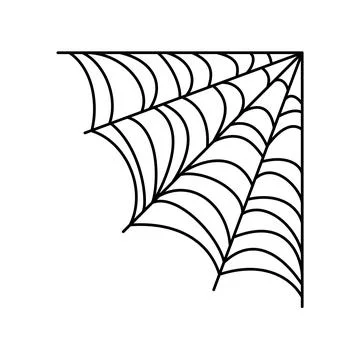 Spider web. Halloween hand drawn cobweb. Stock Illustration