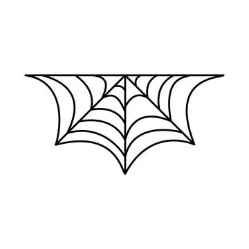 Spider web. Halloween hand drawn cobweb. Stock Illustration