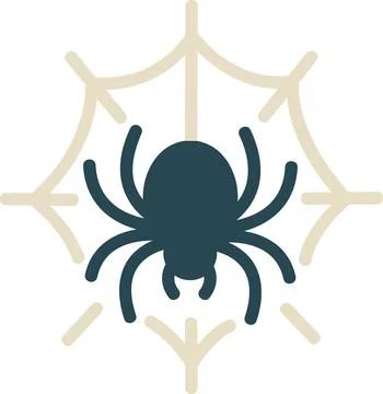 Spider on web Halloween icon design Stock Illustration
