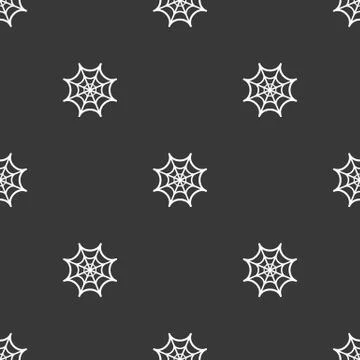 Spider web, Halloween seamless pattern, flat design with clipping mask Illustrazione stock