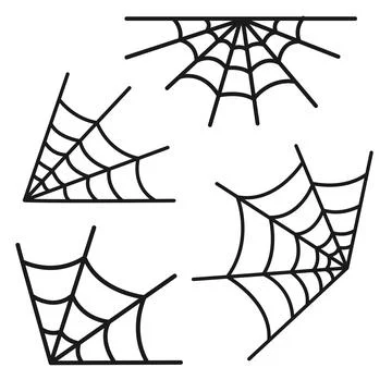 Spider web. Halloween set. Vector illustration Stock Illustration