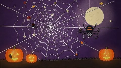 Spider Web Halloween Stop Motion Background Image Stock Illustration