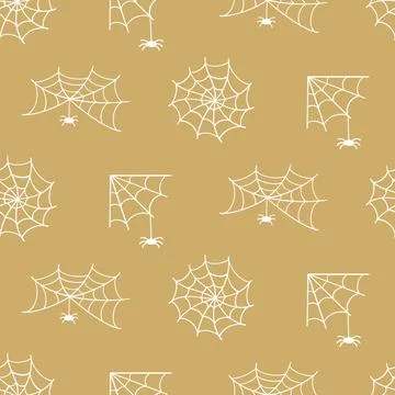 Spider Web Halloween Trap. Cobweb Seamless Pattern Stock Illustration