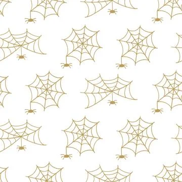 Spider Web Halloween Trap. Cobweb Seamless Pattern Illustrazione stock