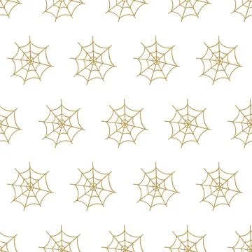 Spider Web Halloween Trap. Cobweb Seamless Pattern Illustrazione stock